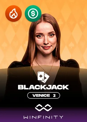 Venice BJ 2 Winfinity live dealer table by Live tables at PlayZilla